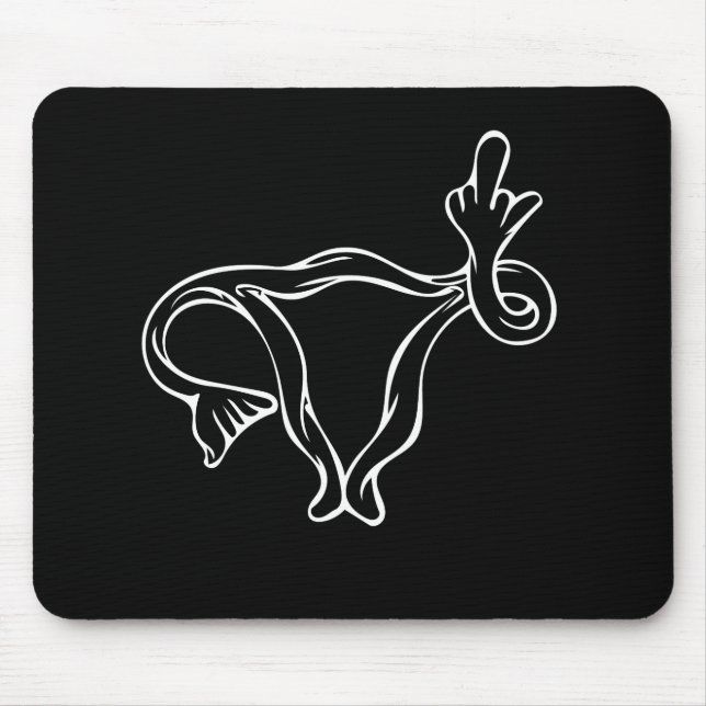 Middle Finger Uterus Pro-choice Mousepad (Vorne)