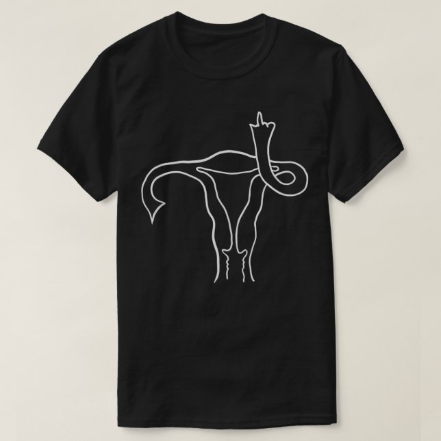 Middle Finger Uterus  Pro Choice  T-Shirt (Design vorne)