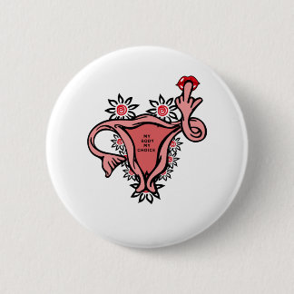 Middle Finger Uterus Protect Roe v. wade Button