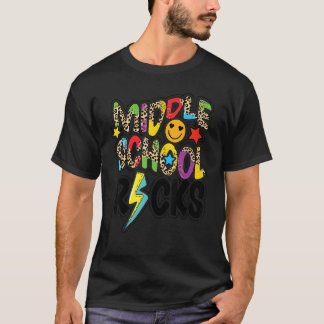 Middle School Rocks Leopard Back To School T-Shirt