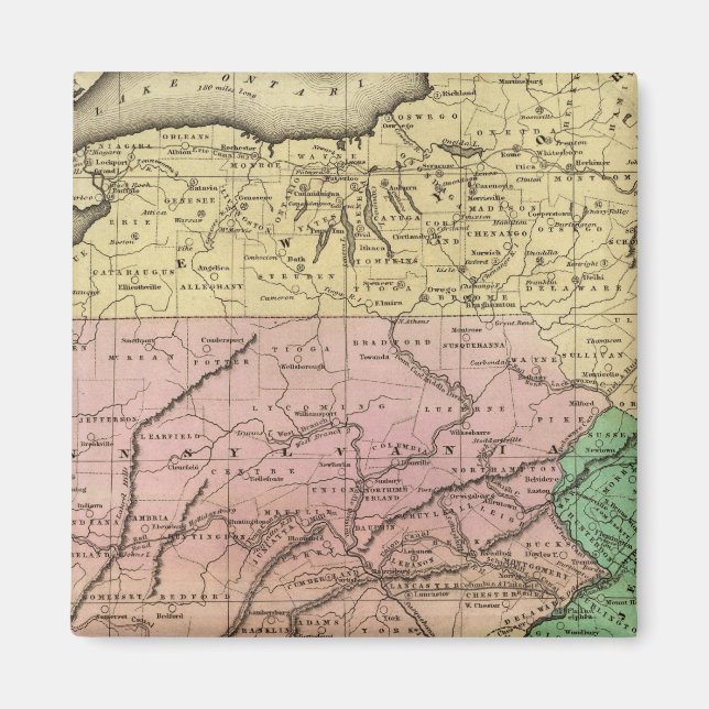 Middle Staaten Olney Map Magnet (Vorne)