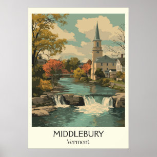 Middlebury Vermont Flussfälle Poster
