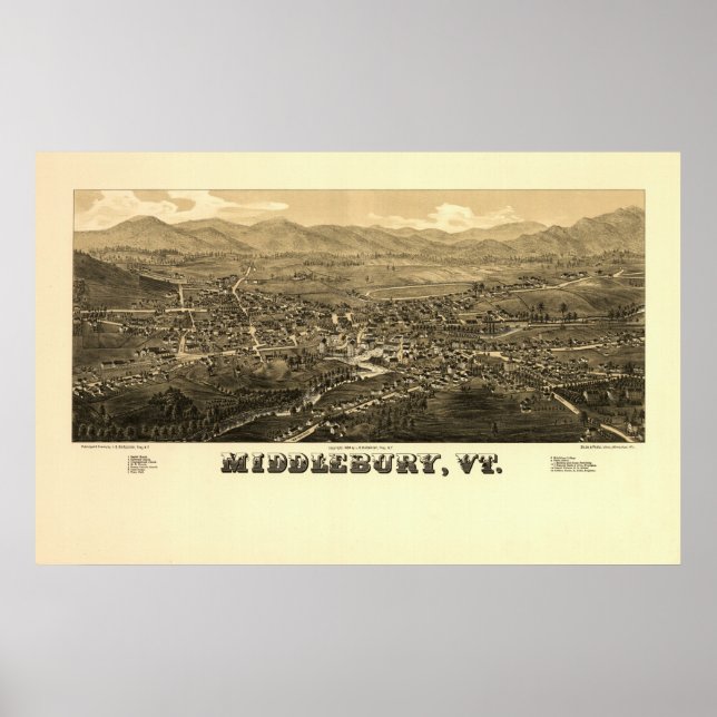 Middlebury VT 1886 Poster (Vorne)