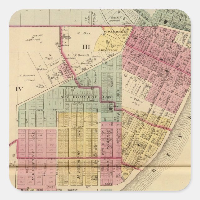 Middleport, Ohio Quadratischer Aufkleber (Vorderseite)