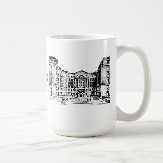 Middlesex-Krankenhaus-Tasse (Schwarzes u. Weiß) Kaffeetasse (Rechts)
