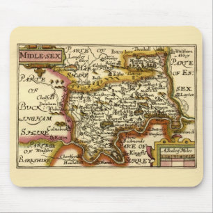 Middlesex Middle Sex Landkreis England Old Atlas M Mousepad