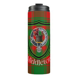 Middleton-Schottischer-Clan-Tartan & Wappen Thermosbecher