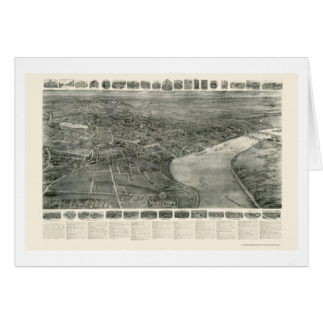 Middletown, carte panoramique de CT - 1915 (Devant horizontal)
