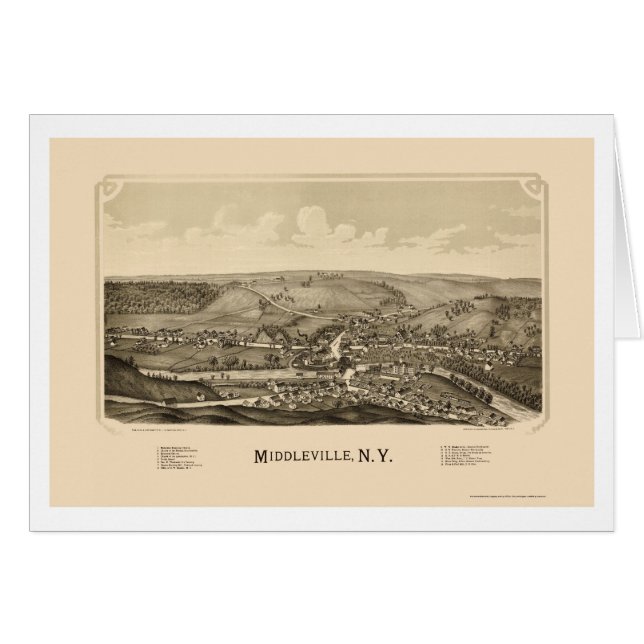 Middleville, carte panoramique de NY - 1890 (Devant horizontal)
