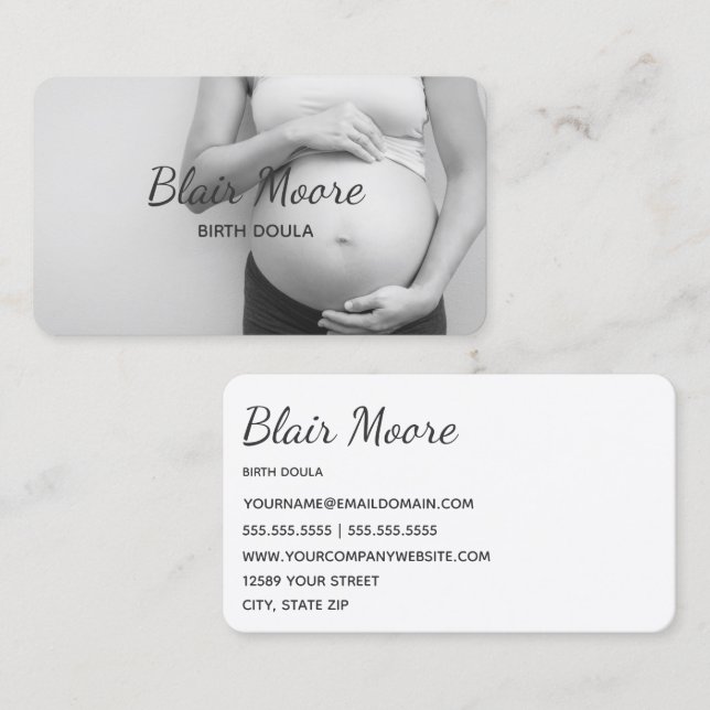 Midfrau Birth Doula Visitenkarte (Vorne/Hinten)