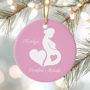 Midfrau Doula Schöne, individuell angepasste Pink  Keramik Ornament