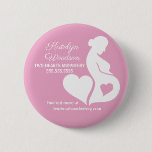 Midfrau Doula Schönes Business Pink Button