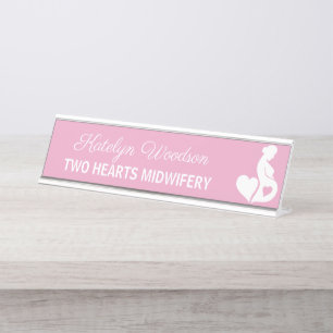 Midfrau Doula Schönes Business Pink Schreibtischnamensplakette