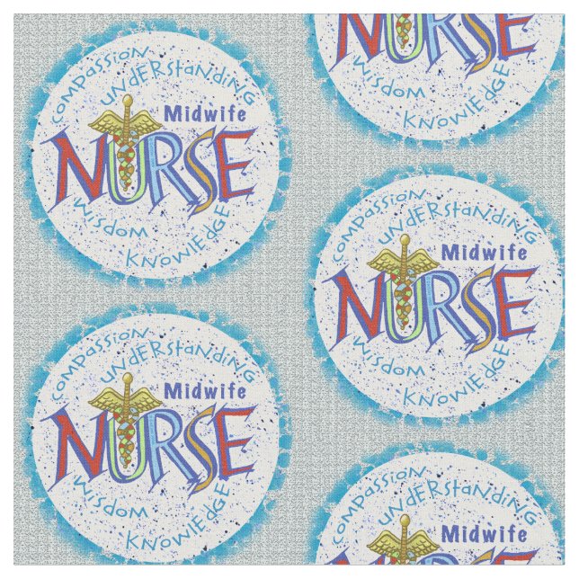 Midfrau Nurse Motto Stoff (Nahaufnahme)