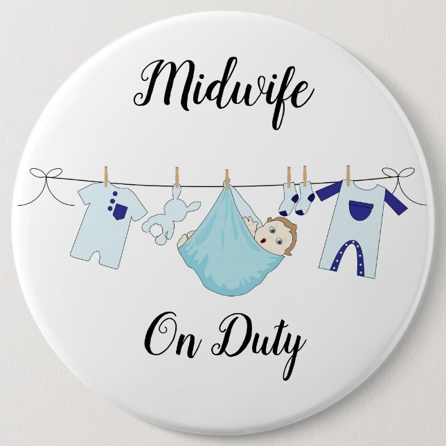Midfrau On Duty Blue Colossal, 18 mm Round Button (Vorderseite)