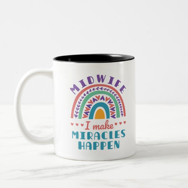 Midfrau Rainbow I Make Miracles passieren Zweifarbige Tasse (Links)