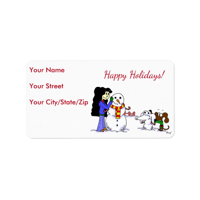 Midge "Happy Holidays" Adresslisten - Anpassen Adressaufkleber (Vorne)