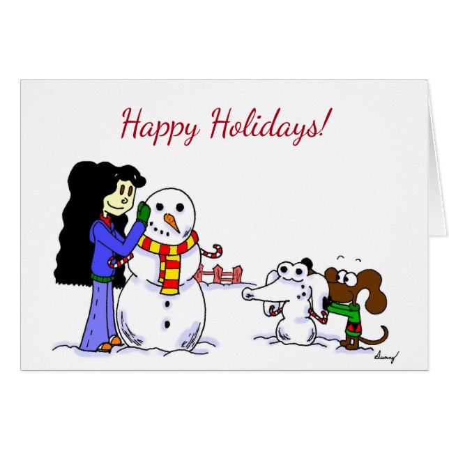 Midge "Happy Holidays" Grußkarte - Anpassen (Vorderseite (Horizontal))