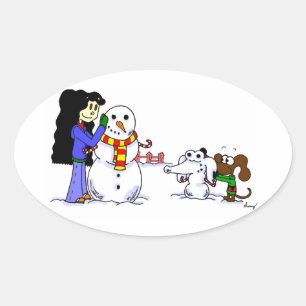 Midge Jouer dans les Stickers Neige - Personnalise