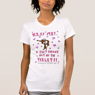 Midge "KISS ME" Womens Lässig Scoop T-Shirt