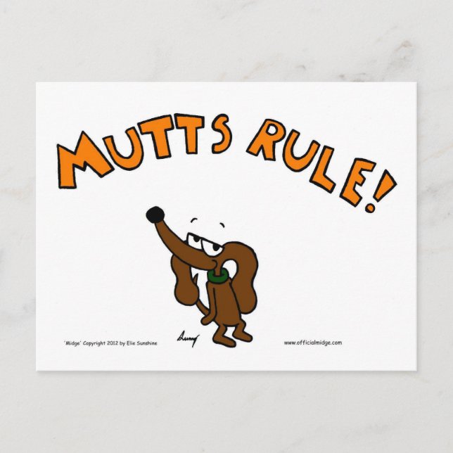 Midge MUTTS RULE Postcard Postkarte (Vorderseite)