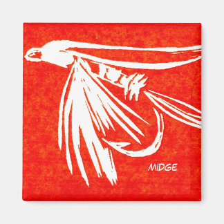 "Midge Red" Trout Fly Art Magnet