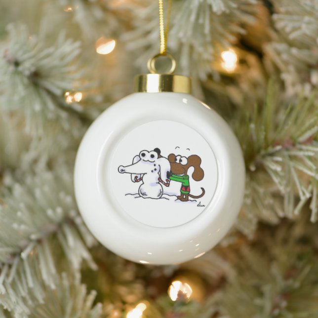 Midge Snowdog Bauble Ornement (Arbre)