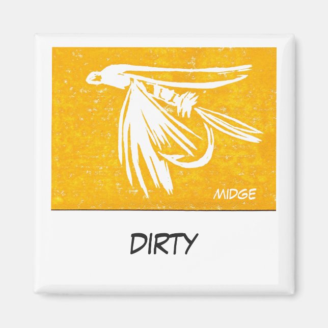 "Midge Yellow" Dirty Dish Washer Status Magnet (Vorne)