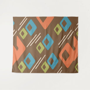 Midjahrhundert Diamonds Art Multicolored Dark Wandteppich
