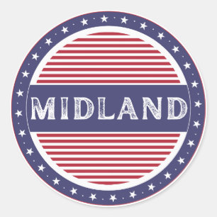 Midland City Pride Emblem – Amerikanische Identitä Runder Aufkleber