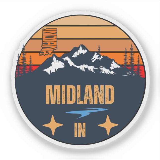 Midland, Indiana Aufkleber (Vorderseite)