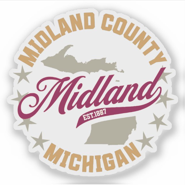 Midland, Michigan Aufkleber (Vorderseite)