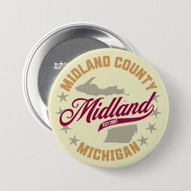 Midland, Michigan Button (Vorne & Hinten)