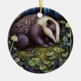 Midnight Badger Keramik Ornament