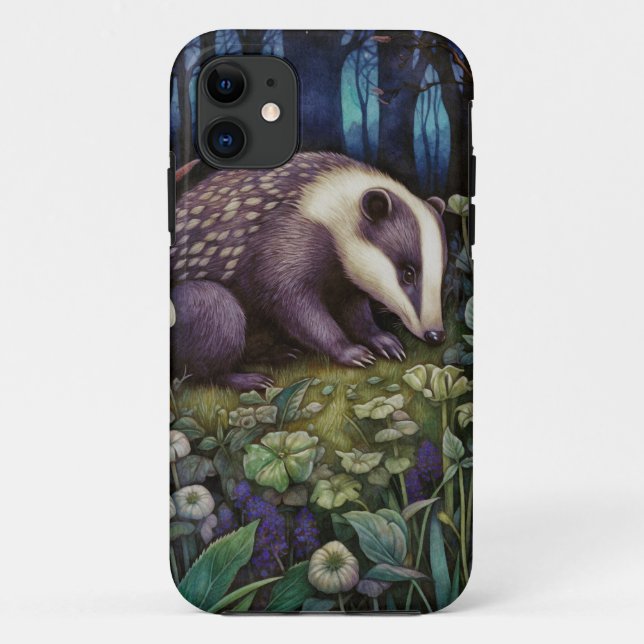 Midnight Badger Phone Case (Rückseite)