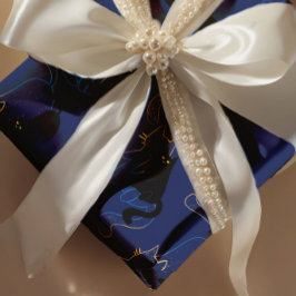 Midnight Black Cats– modern minimal Pattern Geschenkpapier