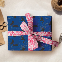 Midnight Black Cats– modern minimal Pattern Geschenkpapier Set