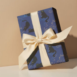 Midnight Black Cats– modern minimal Pattern Geschenkpapier Set