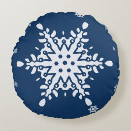 MIDNIGHT BLAU MIT SCHNEESCHNEE-URLAUB RUNDES KISSEN
