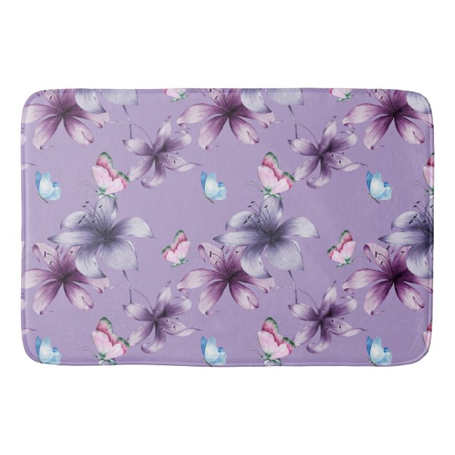MIDNIGHT BLOOM & BUTTERFLIS BADEMATTE (Vorderseite)