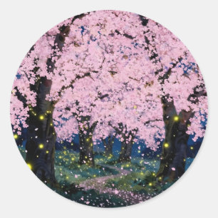 Midnight Bloom – Dunkle Florale Kunst Klassisch Ru Runder Aufkleber