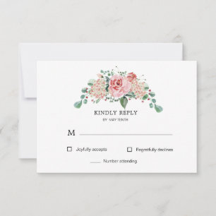 Midnight Bloom Floral RSVP-Antwortkarte RSVP Karte