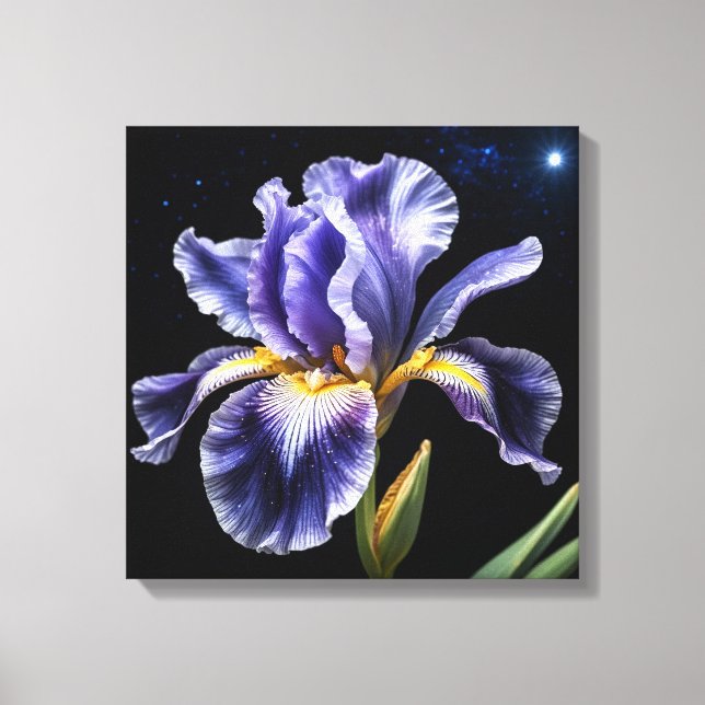 Midnight Bloom Iris Leinwanddruck (Vorderseite)