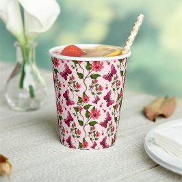 Midnight Bloom Schmetterling Floral Pappbecher