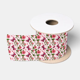 Midnight Bloom Schmetterling Floral  Satinband