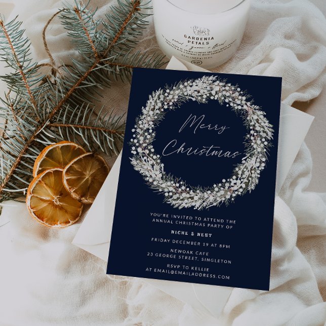 Midnight Blue Christmas Gala Invitation Einladung (Von Creator hochgeladen)