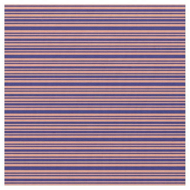 Midnight Blue & Dark Lachs Pattern Stoff (Nahaufnahme)