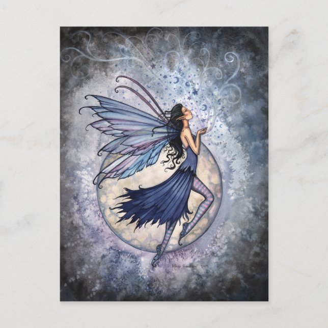 Midnight Blue Fairy Postcard von Molly Harrison Postkarte (Vorderseite)