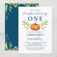 Midnight Blue Fall Little Pumpkin Erster Geburtsta