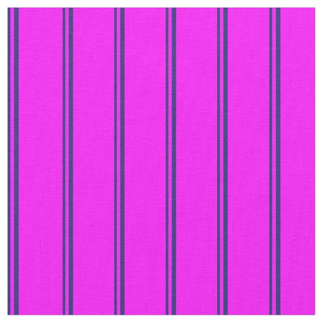 Midnight Blue & Fuchsia Colored Lines Stoff (Nahaufnahme)